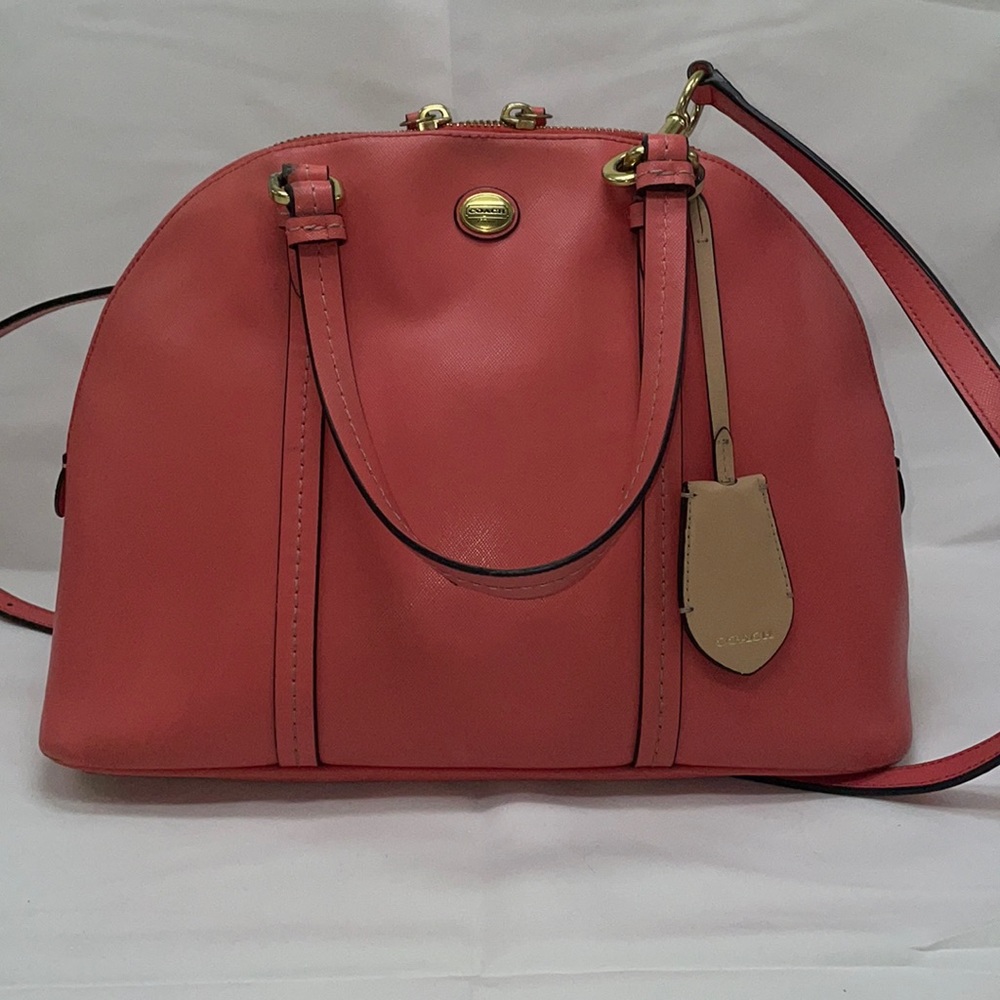 Coach Leather Peyton Domed Satchel